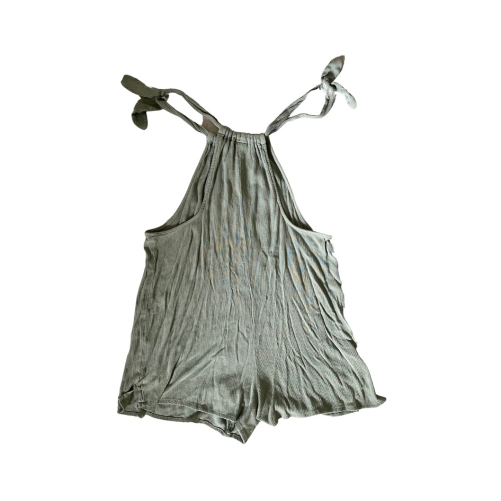 Green Linen Romper